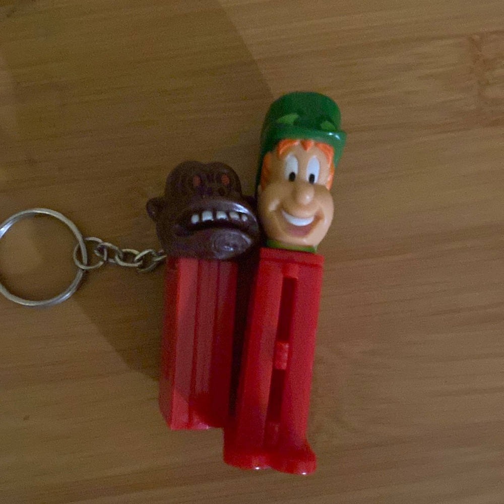 Vintage Lucky Charms Leprechaun Mini Pez Dispenser and mini gorilla pez